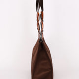 Yves Saint Laurent Tote with Tortoise Shell Chain Brown Nylon