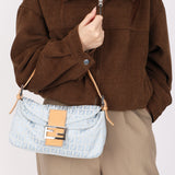 Fendi Zucchino Mamma Baguette Light Blue