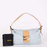 Fendi Zucchino Mamma Baguette Light Blue