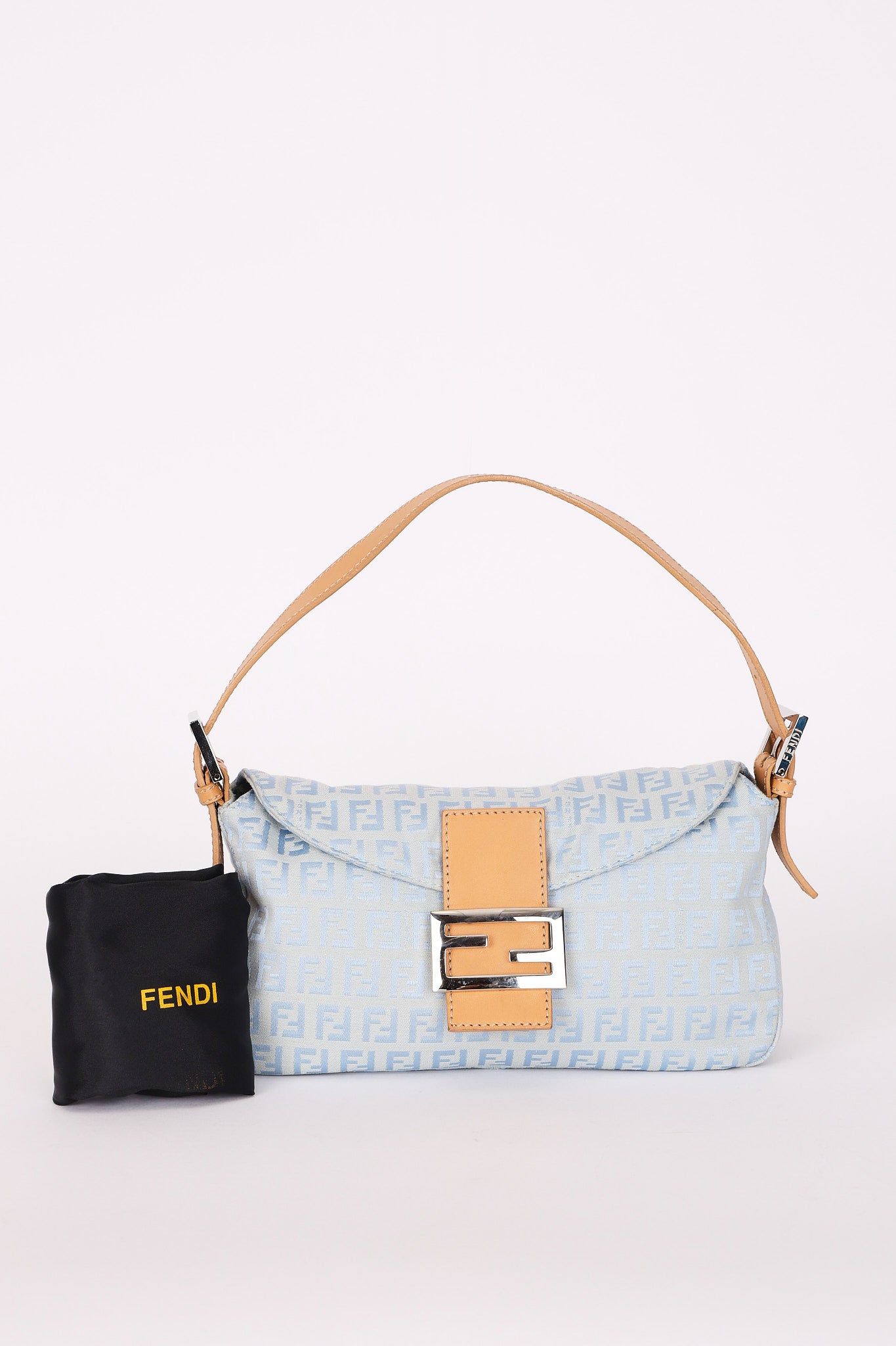 Fendi Zucchino Mamma Baguette Light Blue