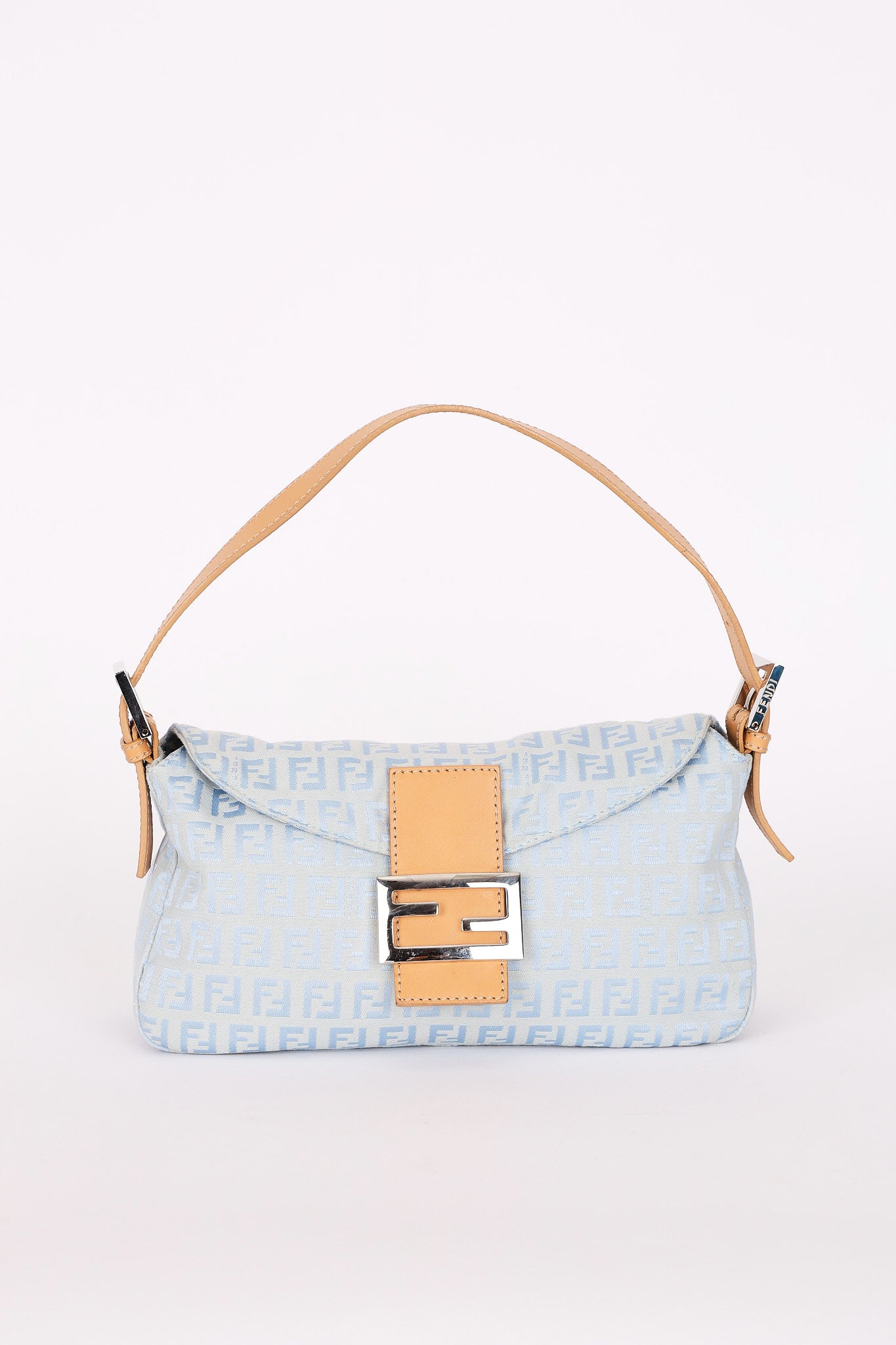 Fendi Zucchino Mamma Baguette Light Blue