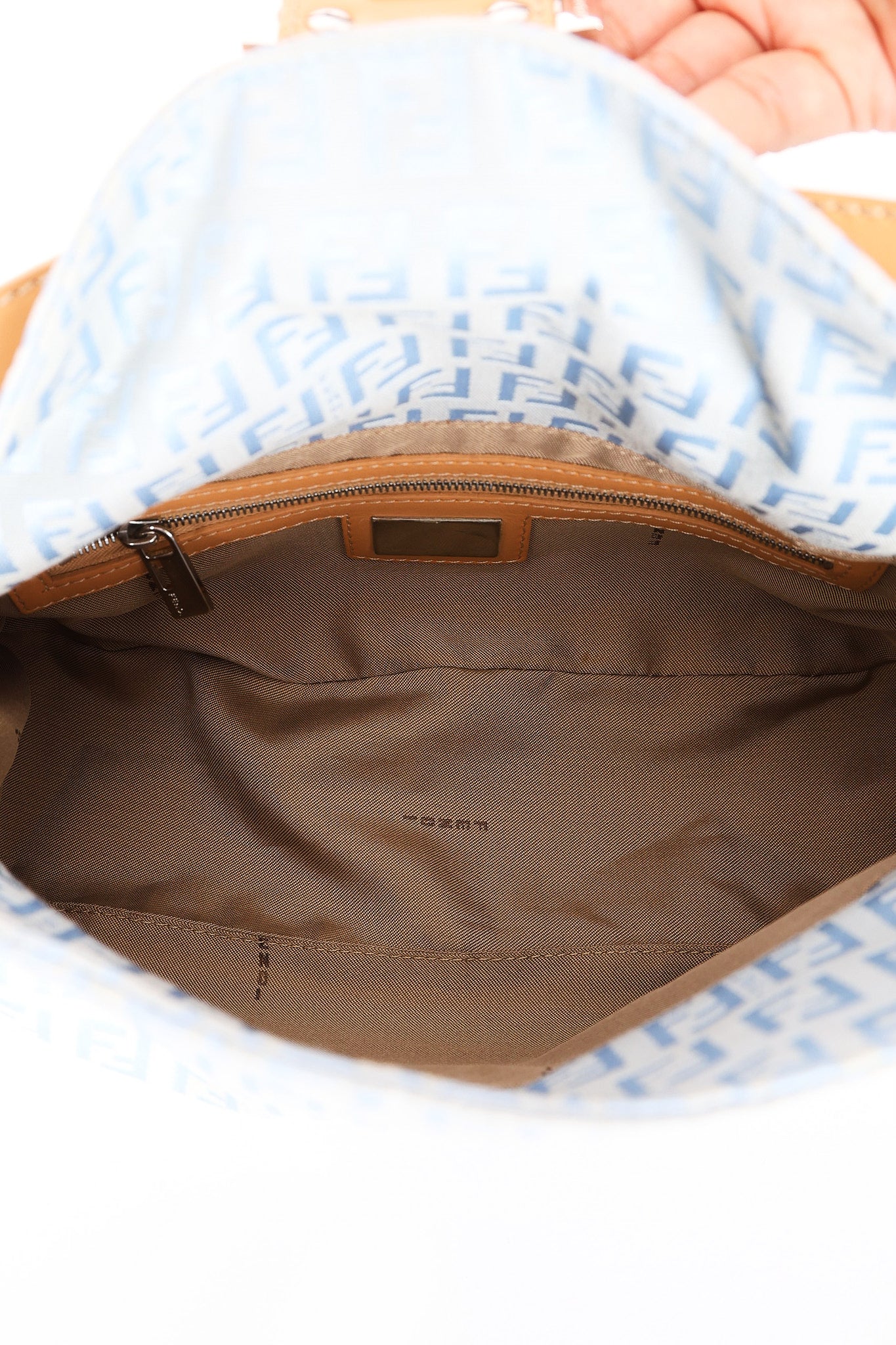 Fendi Zucchino Mamma Baguette Light Blue