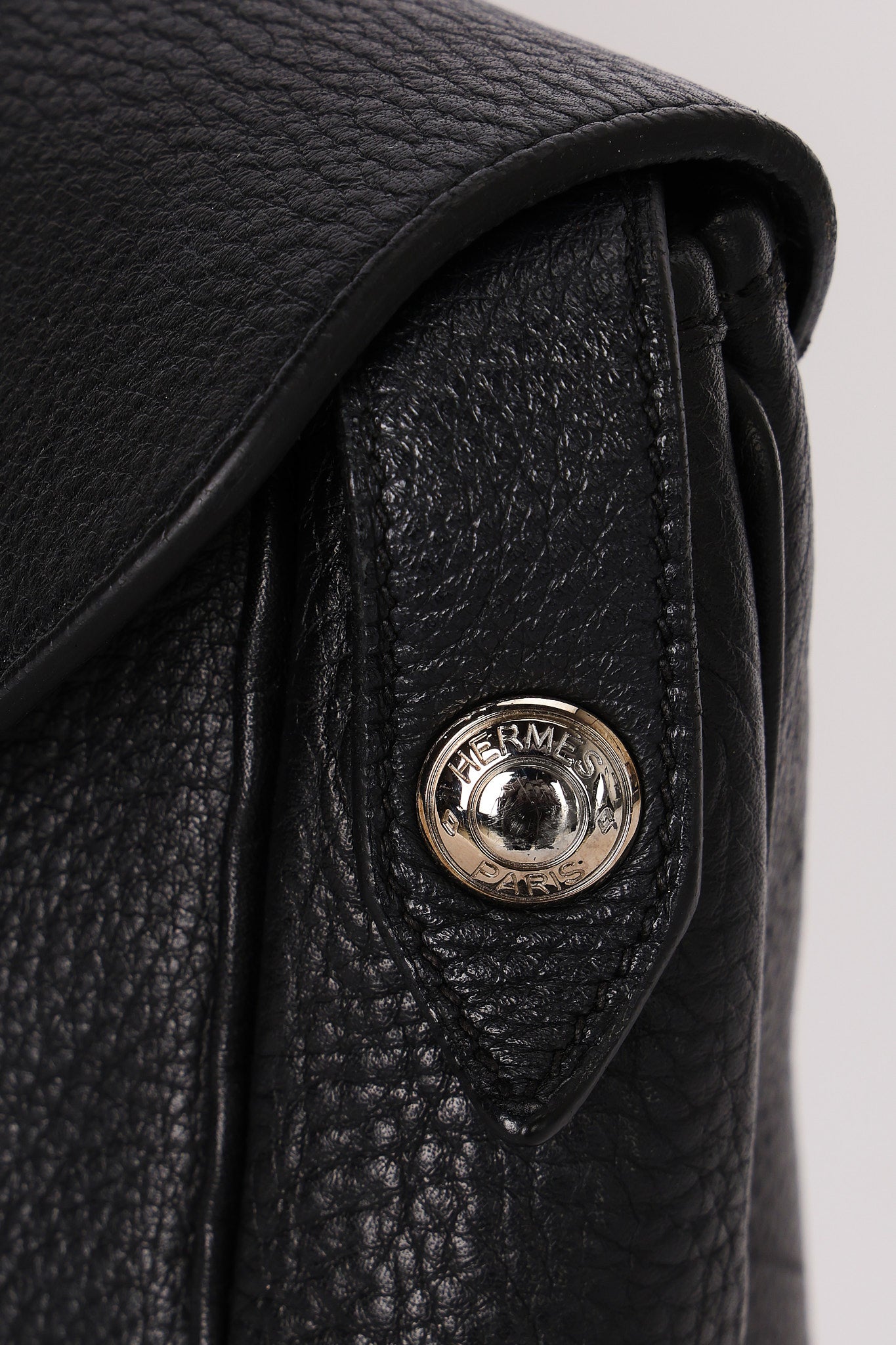 Hermès Christine Shoulder Bag Noir Fjord 1998 PHW
