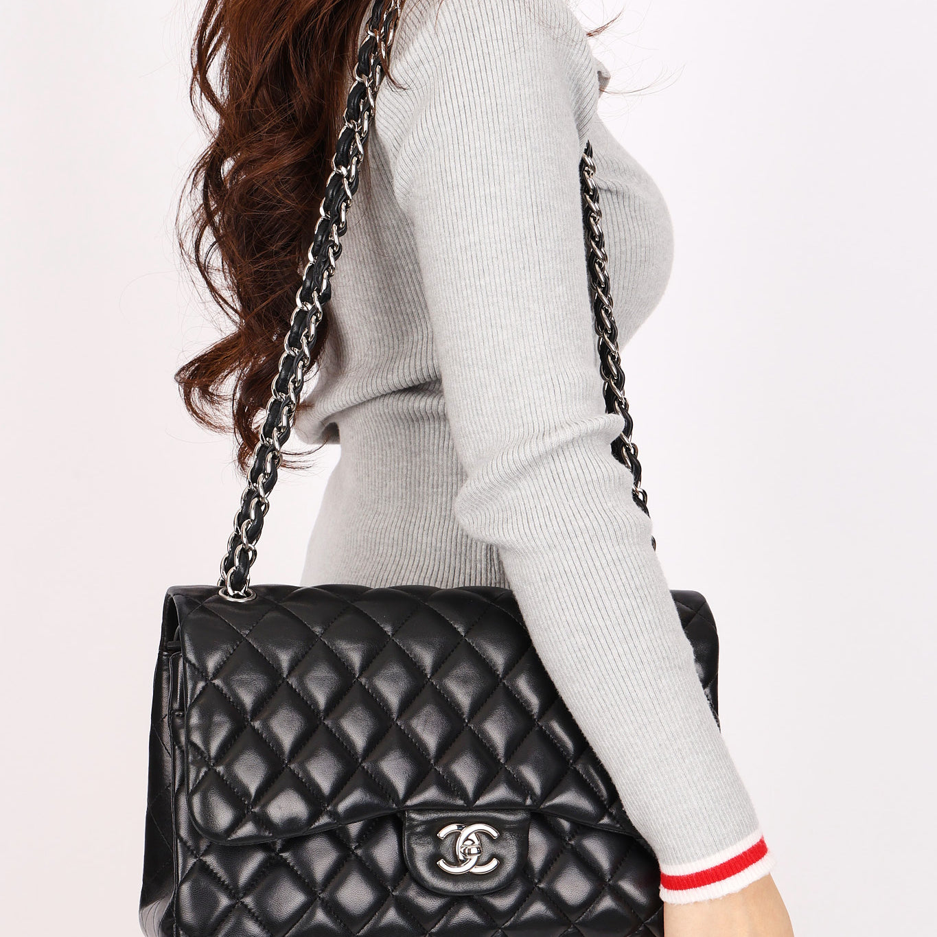 Chanel Jumbo Classic Double Flap Black Lambskin SHW