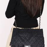 Chanel Expandable Ligne Flap Black Nylon 2007 SHW