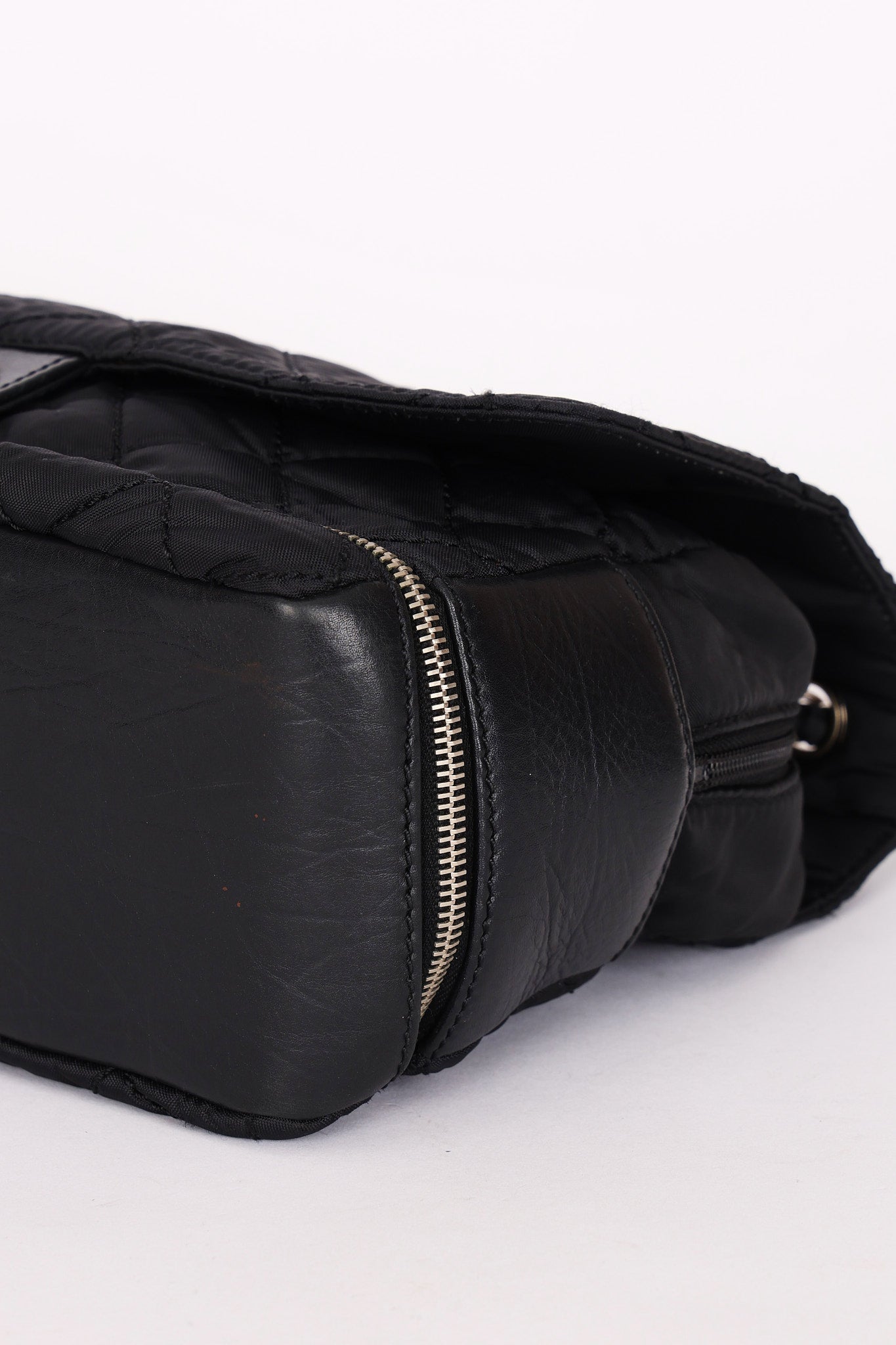 Chanel Expandable Ligne Flap Black Nylon SHW