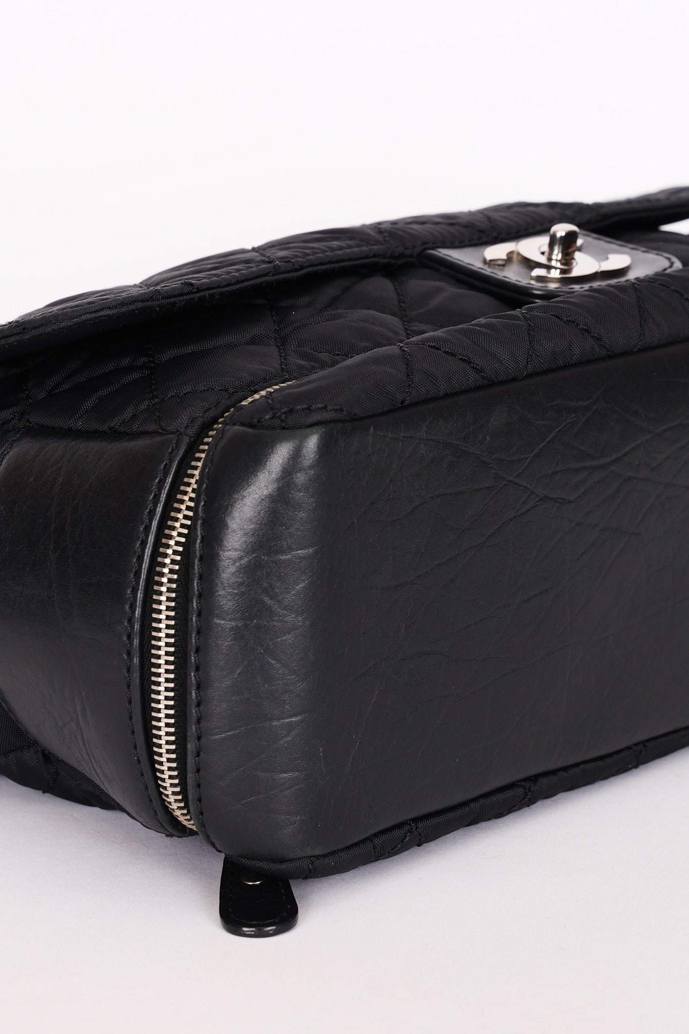 Chanel Expandable Ligne Flap Black Nylon SHW