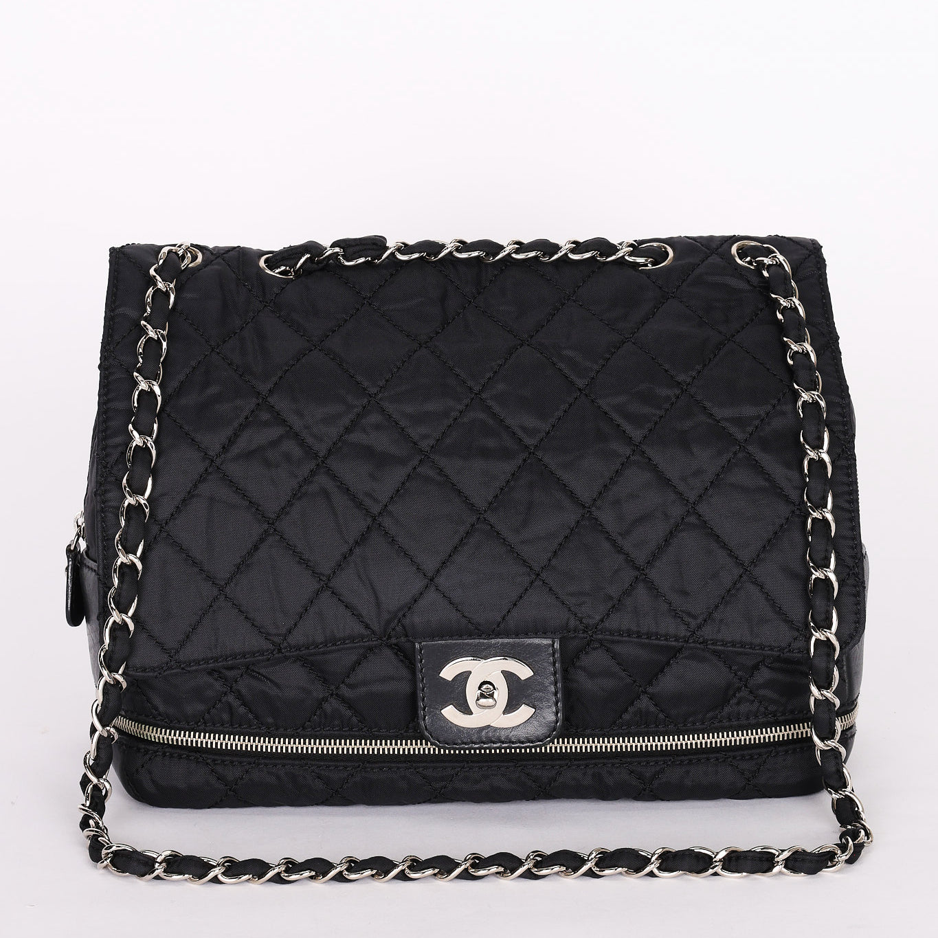Chanel Expandable Ligne Flap Black Nylon 2007 SHW