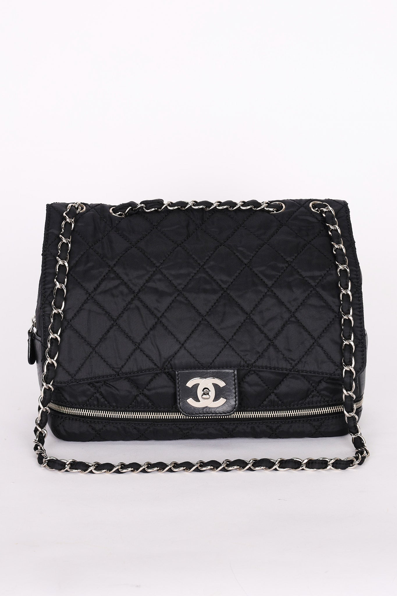 Chanel Expandable Ligne Flap Black Nylon 2007 SHW