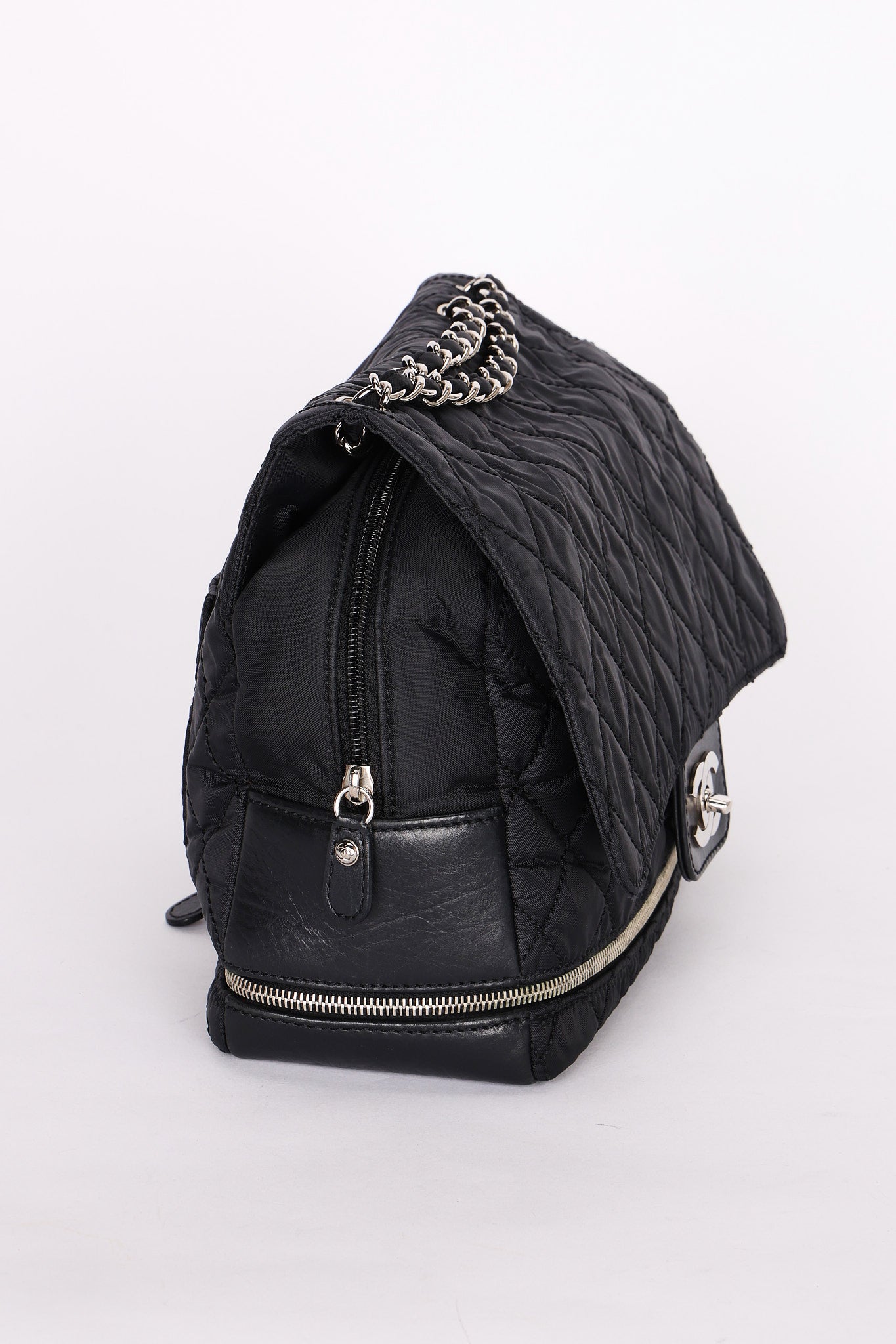 Chanel Expandable Ligne Flap Black Nylon 2007 SHW