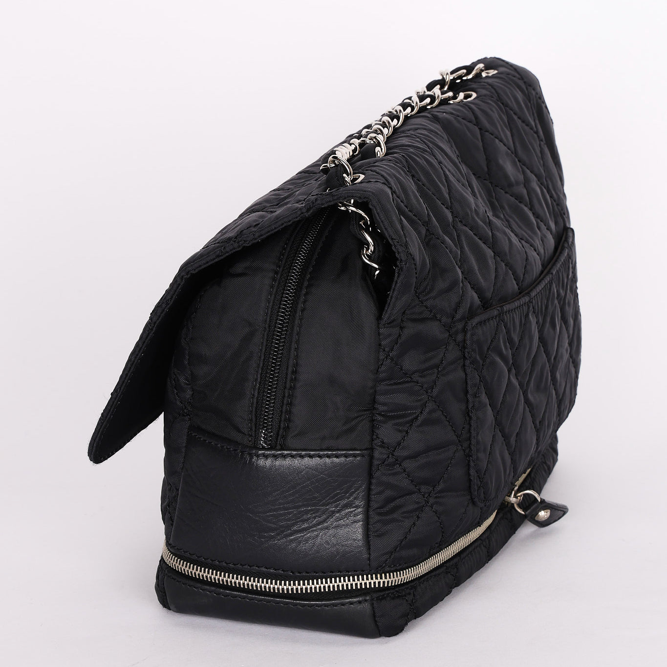 Chanel Expandable Ligne Flap Black Nylon 2007 SHW