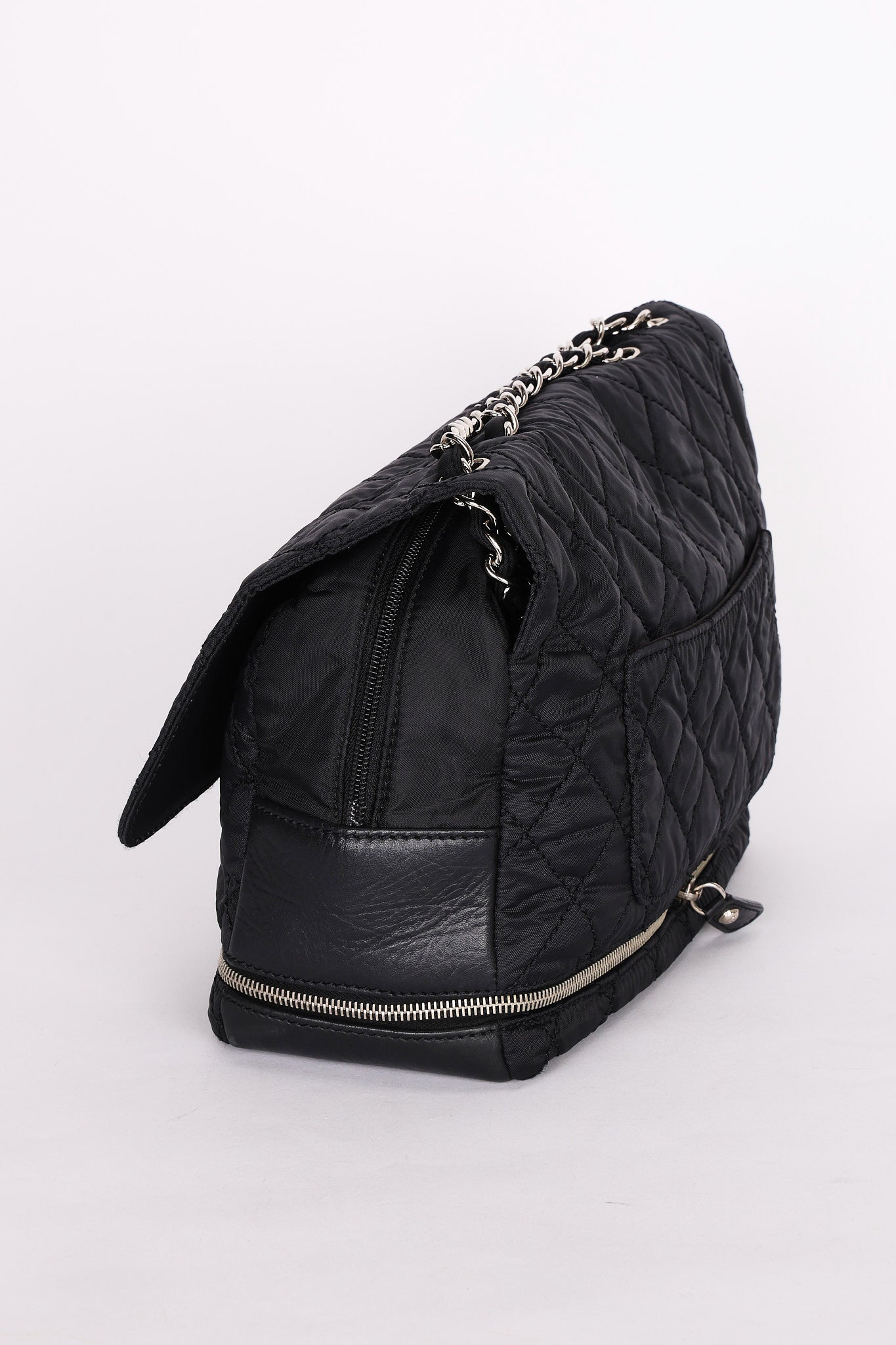 Chanel Expandable Ligne Flap Black Nylon 2007 SHW