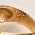 18K Yellow Gold and Diamond Crossover Ridged Ring, Size US 5.25