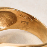 18K Yellow Gold and Diamond Crossover Ridged Ring, Size US 5.25