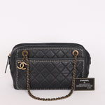 Chanel Whipstitch Camera Bag Gray Calfskin RHW