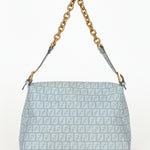 Fendi Zucchino Mamma Baguette Light Blue Coated Canvas GHW