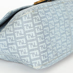 Fendi Zucchino Mamma Baguette Light Blue Coated Canvas GHW