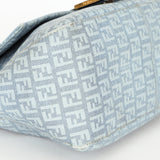 Fendi Zucchino Mamma Baguette Light Blue Coated Canvas GHW