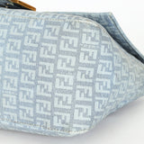 Fendi Zucchino Mamma Baguette Light Blue Coated Canvas GHW