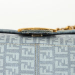 Fendi Zucchino Mamma Baguette Light Blue Coated Canvas GHW