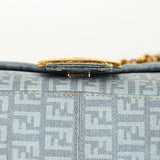 Fendi Zucchino Mamma Baguette Light Blue Coated Canvas GHW
