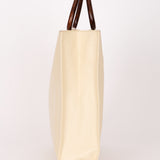 Chanel Wooden Top Handle Tote White Caviar
