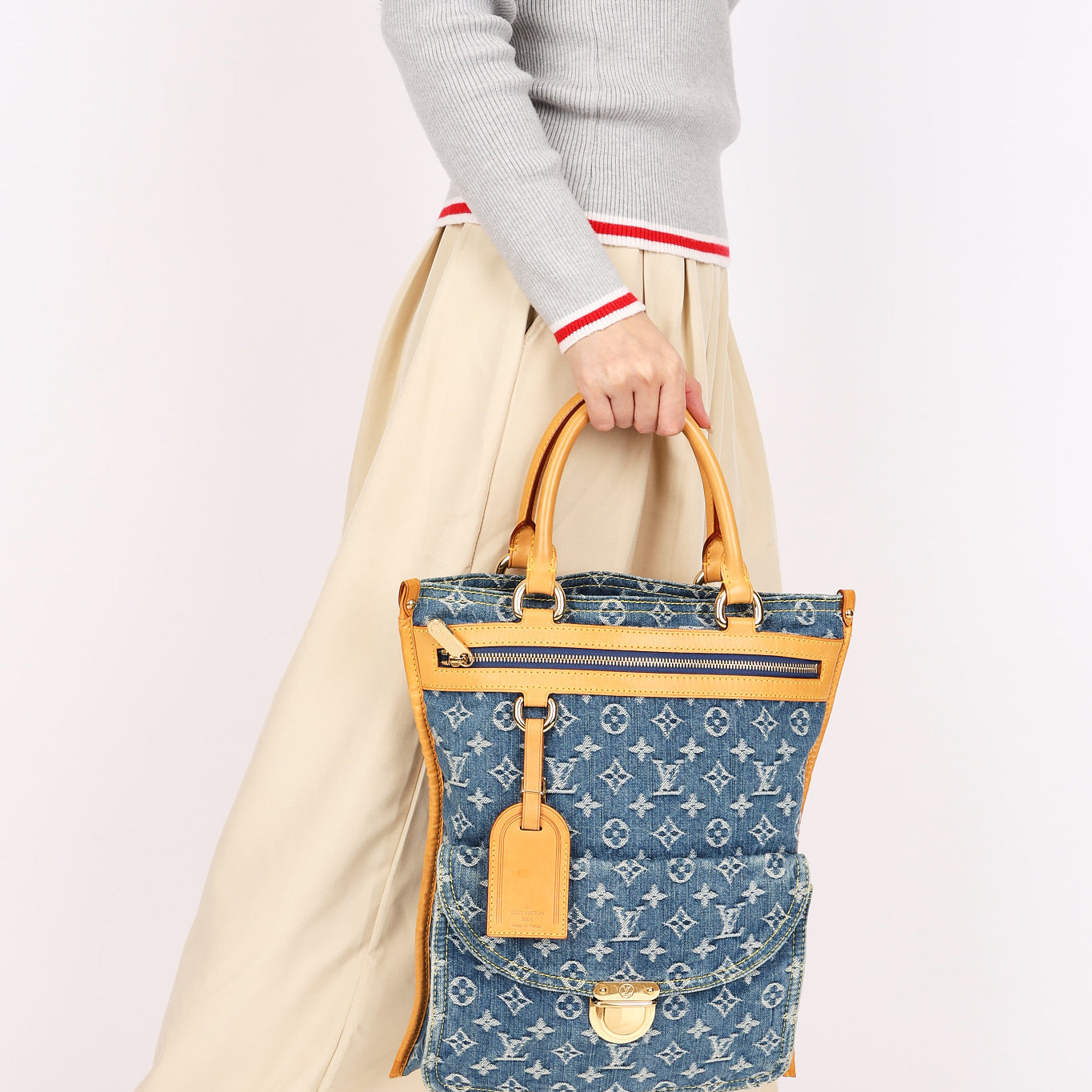 Louis Vuitton Monogram Denim Sac Plat 2005