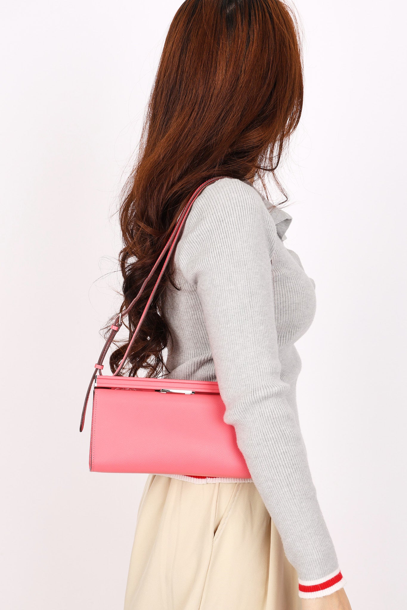 Hermès Clic-H 21 Shoulder Bag Rose Azalee Evercolor PHW