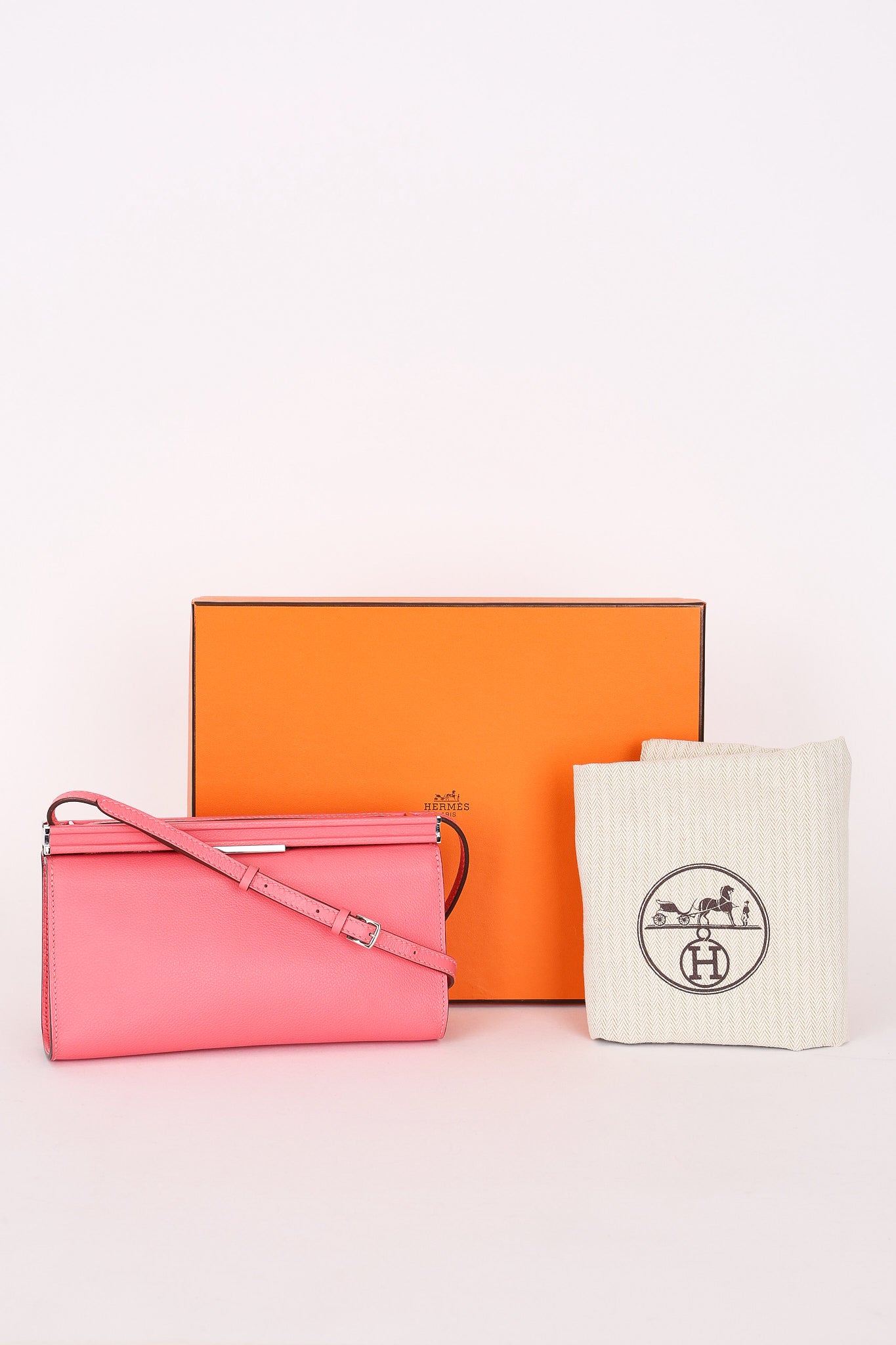 Hermès Clic-H 21 Shoulder Bag Rose Azalee Evercolor PHW