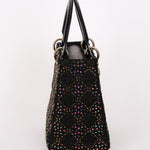 Dior Multicolor Beaded Medium Lady Black Satin