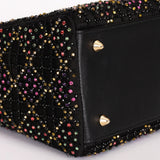 Dior Multicolor Beaded Medium Lady Black Satin