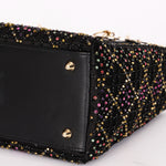 Dior Multicolor Beaded Medium Lady Black Satin