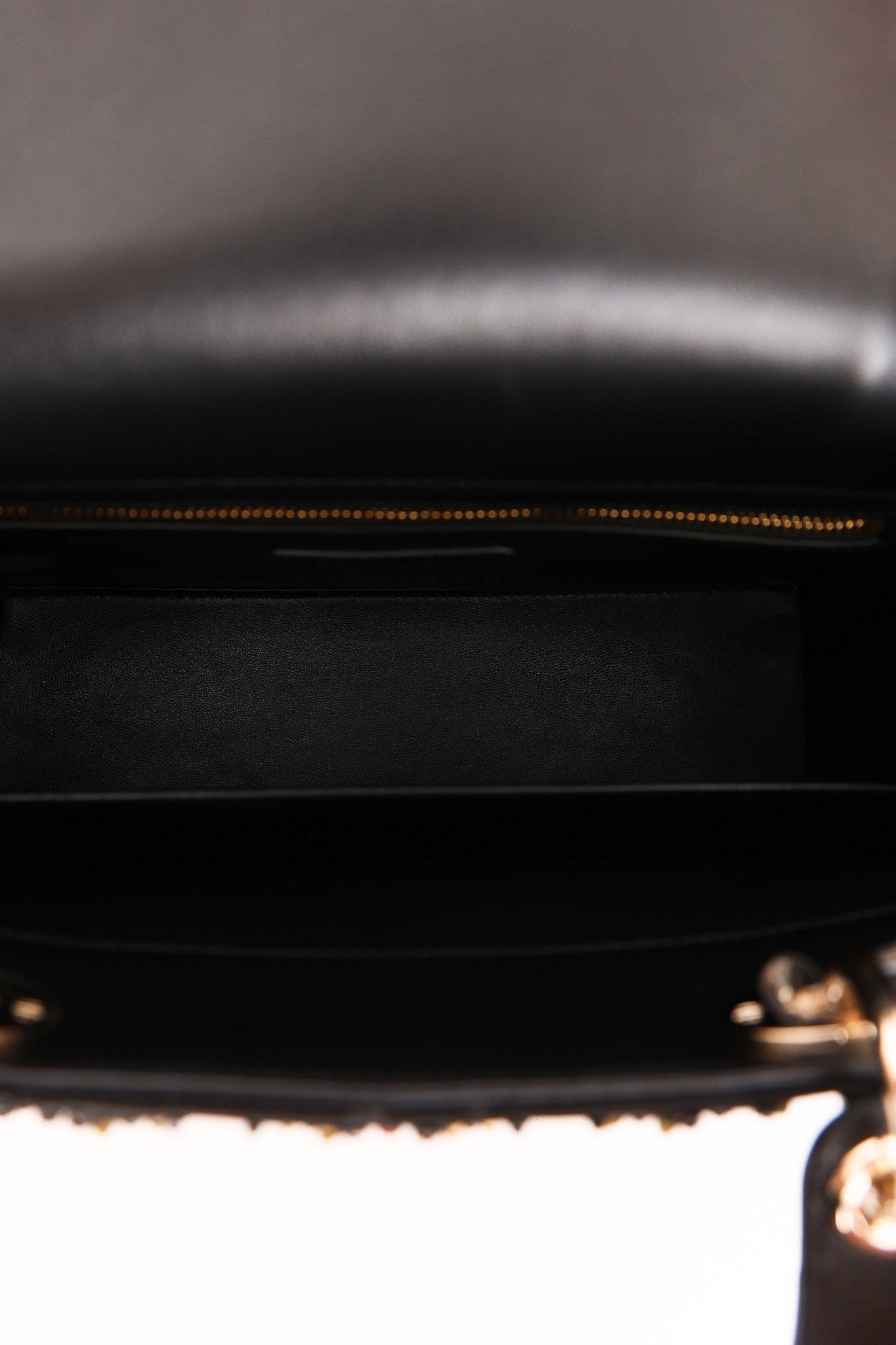 Dior Multicolor Beaded Medium Lady Black Satin