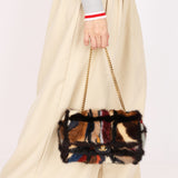 Chanel Mink Fur Patchwork Medium Single Flap AGHW