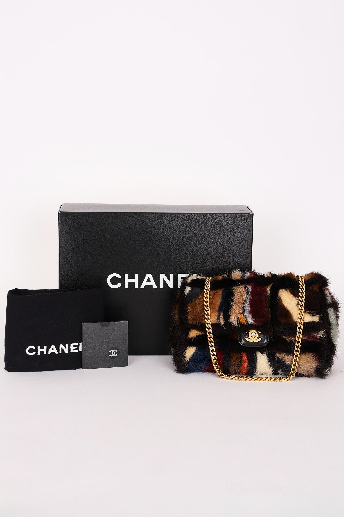 Chanel Mink Fur Patchwork Medium Single Flap AGHW