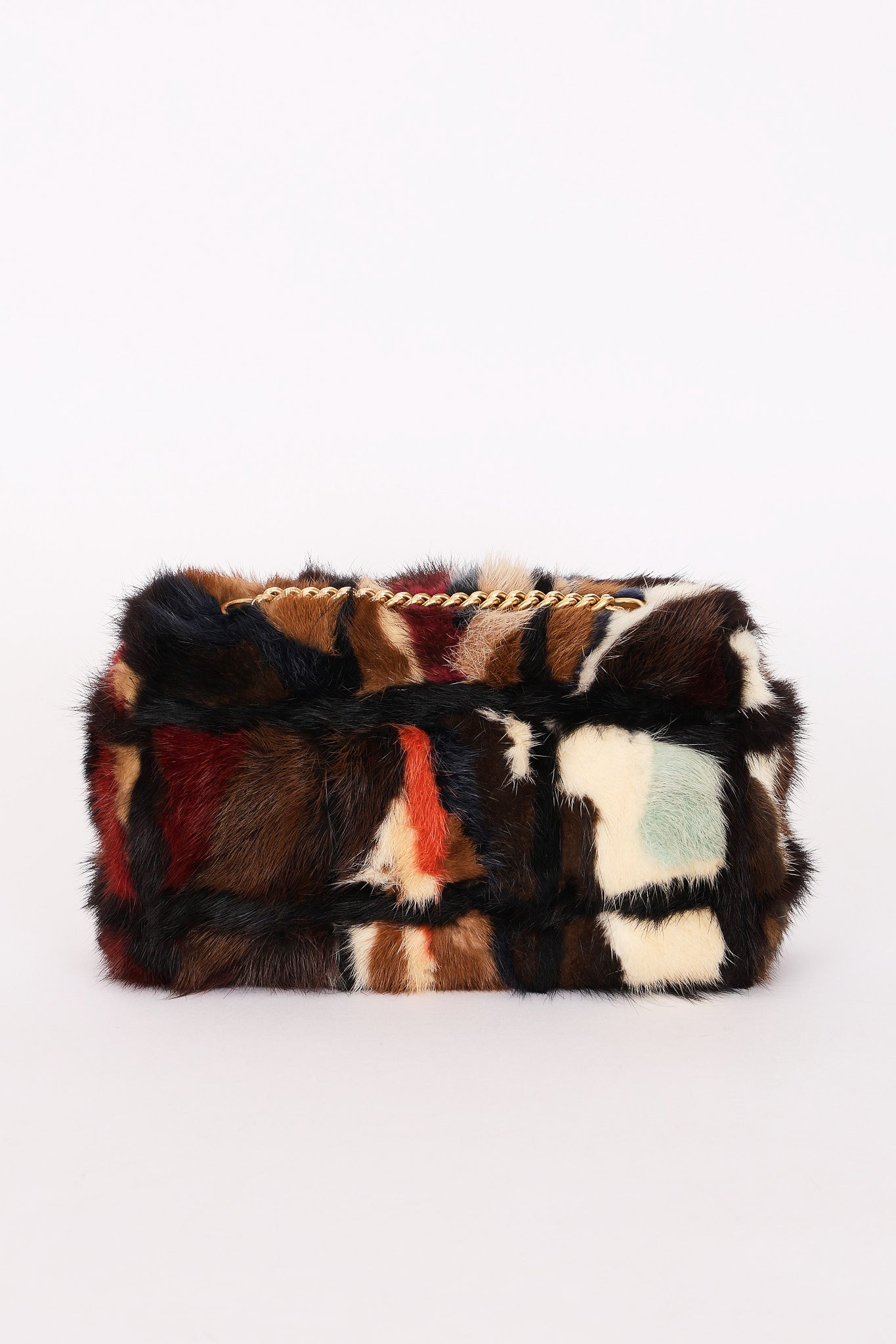 Chanel Mink Fur Patchwork Medium Single Flap AGHW