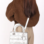 Dior x Penny Slinger "30 Avenue Montaigne" Medium Lady Dior Silver