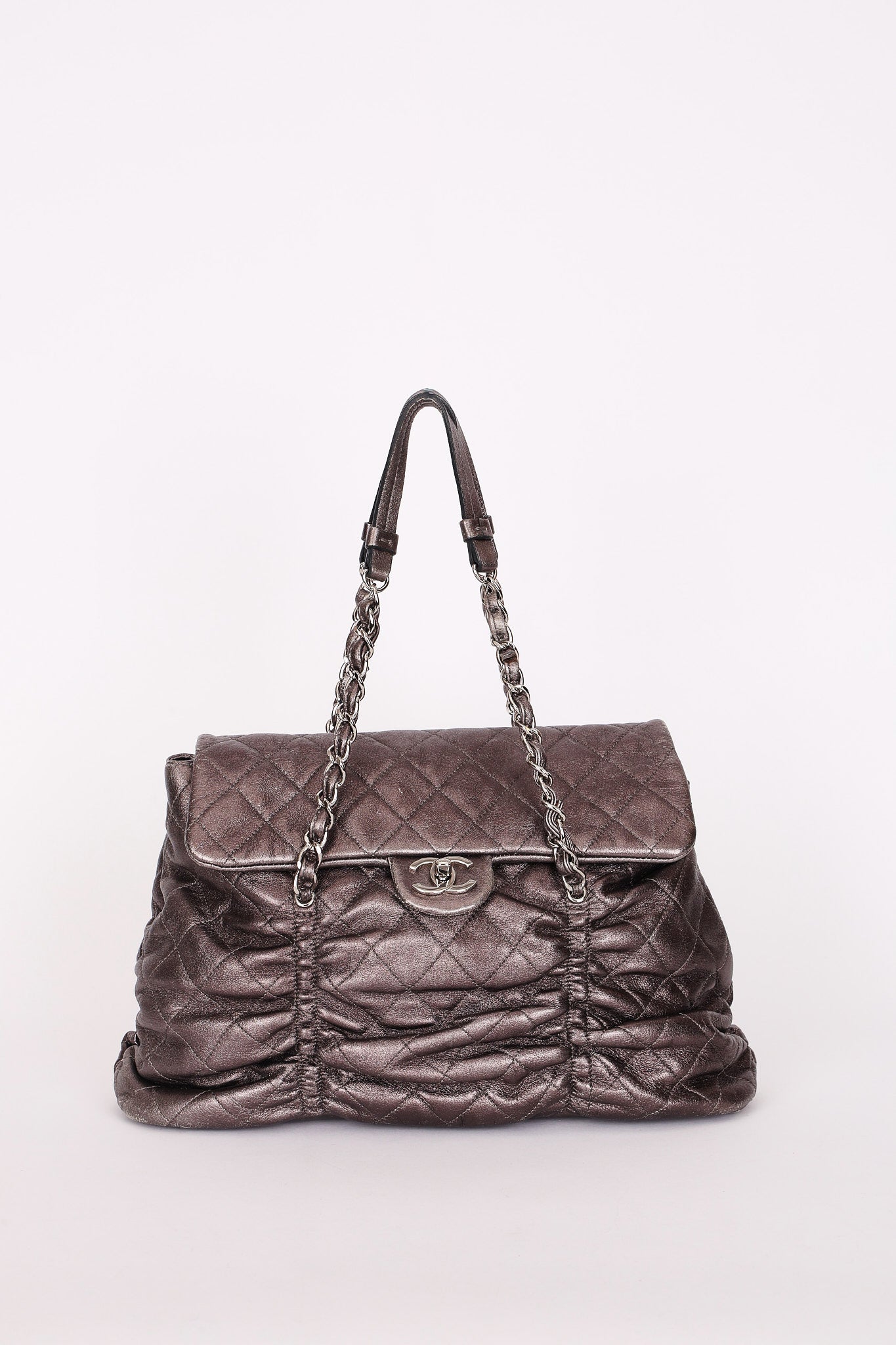 Chanel Sharpei Flap Metallic Grey 2007 SHW