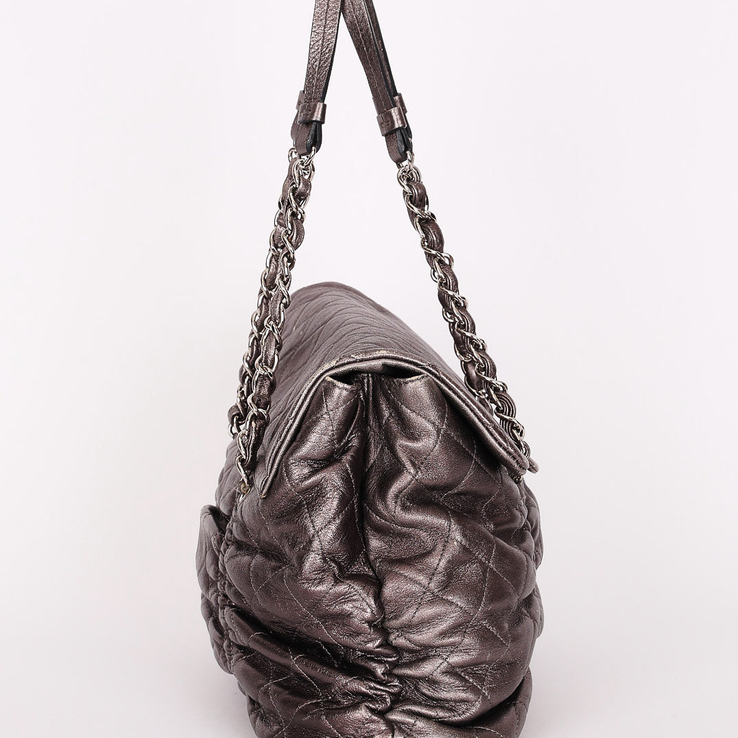 Chanel Sharpei Flap Metallic Grey 2007 SHW