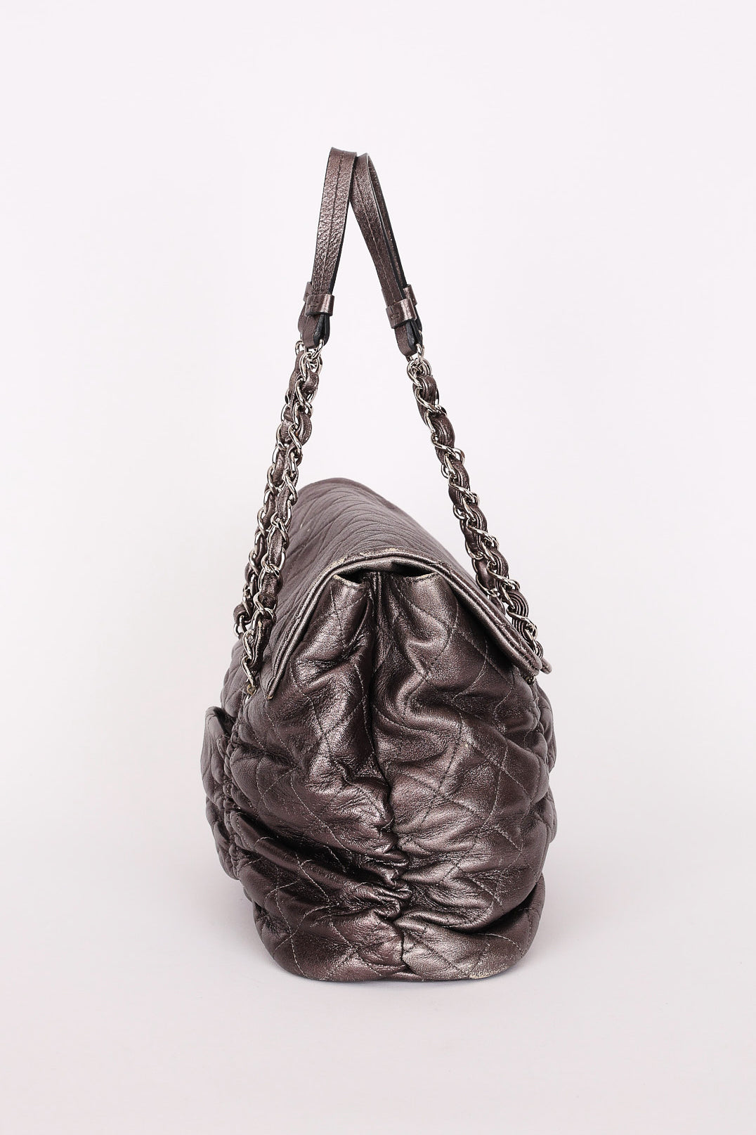 Chanel Sharpei Flap Metallic Grey 2007 SHW
