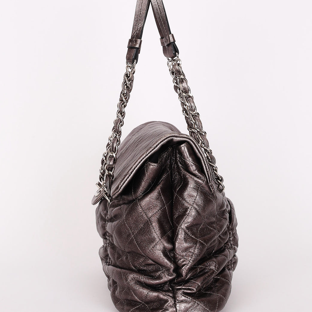 Chanel Sharpei Flap Metallic Grey 2007 SHW