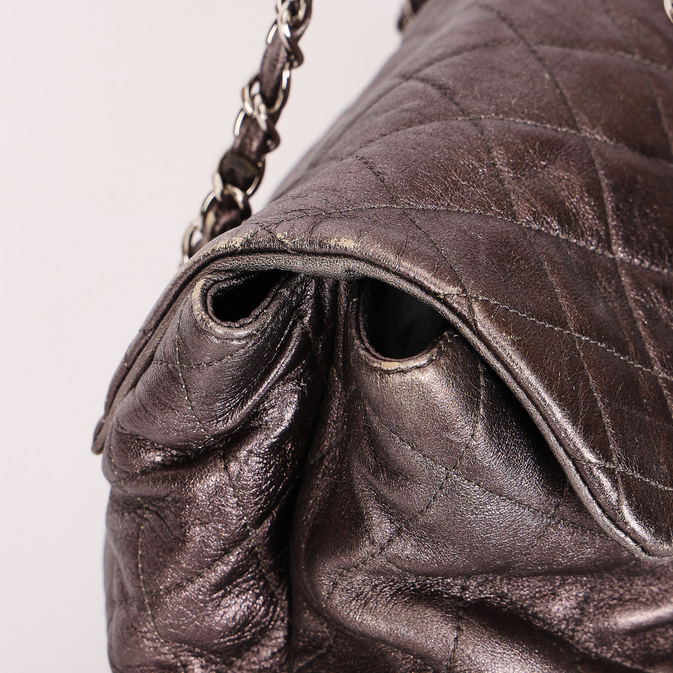 Chanel Sharpei Flap Metallic Grey 2007 SHW