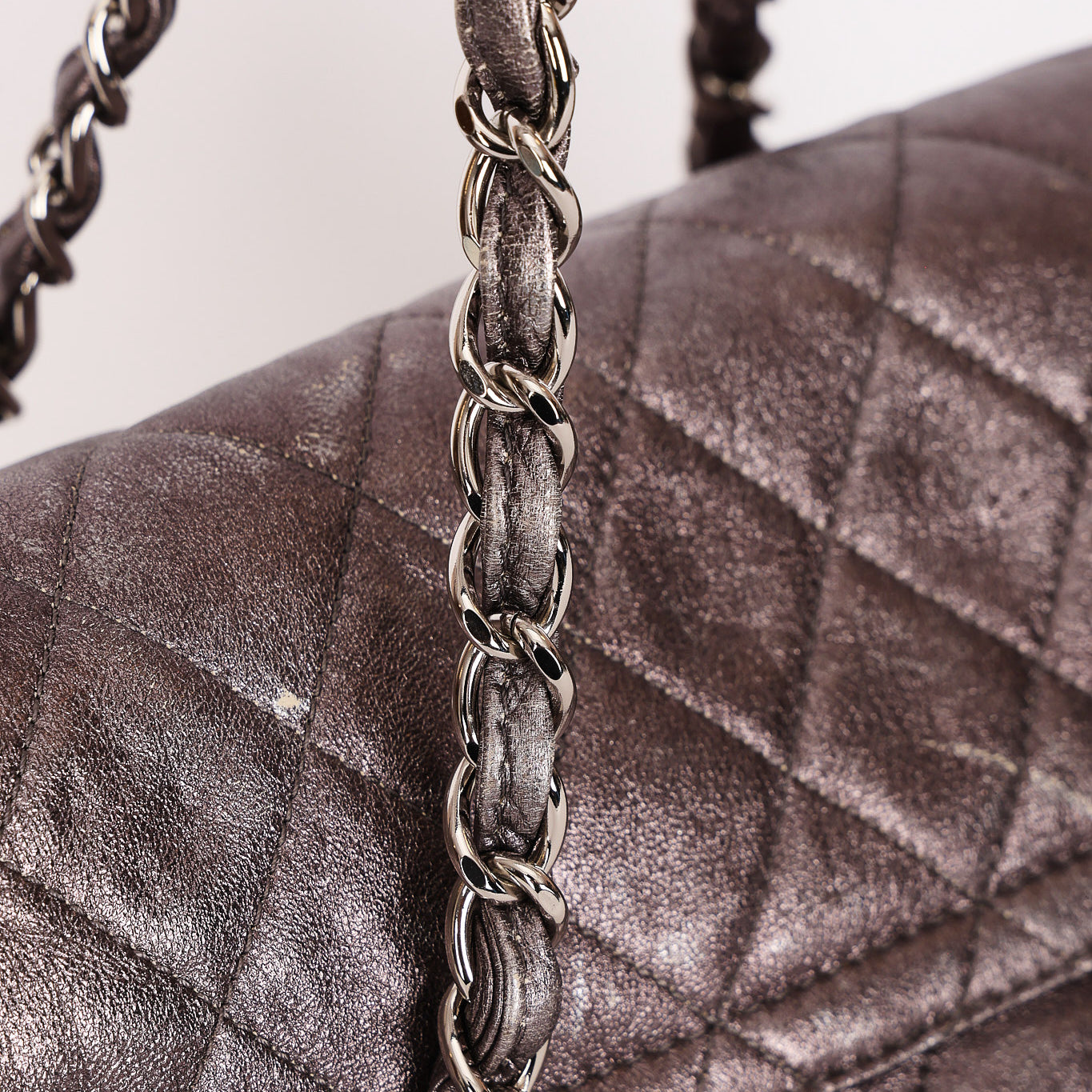 Chanel Sharpei Flap Metallic Grey 2007 SHW