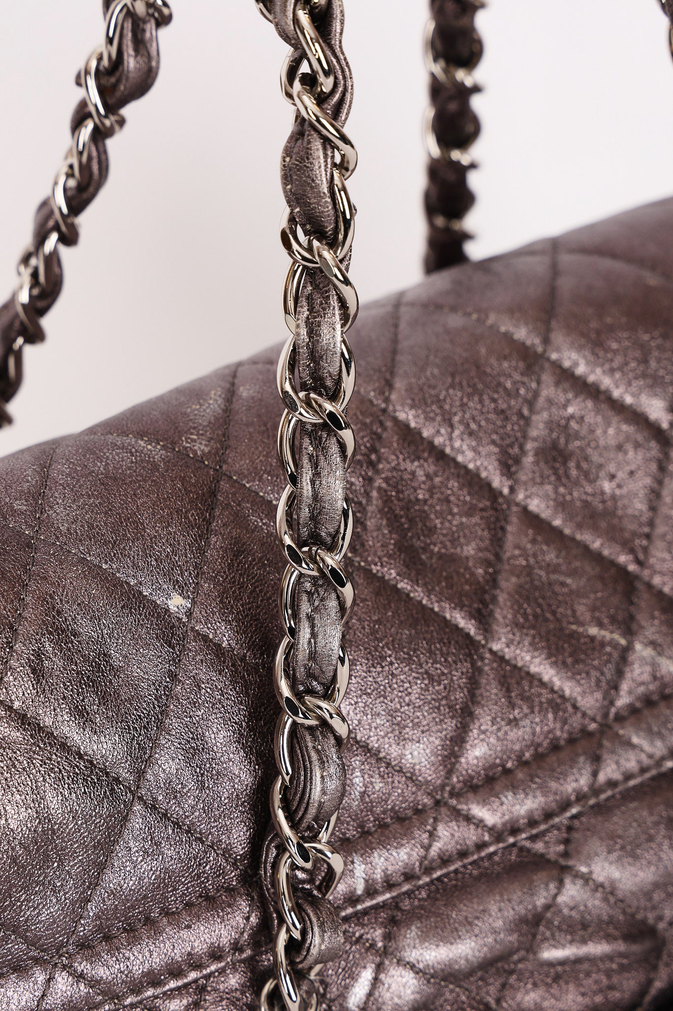 Chanel Sharpei Flap Metallic Grey 2007 SHW