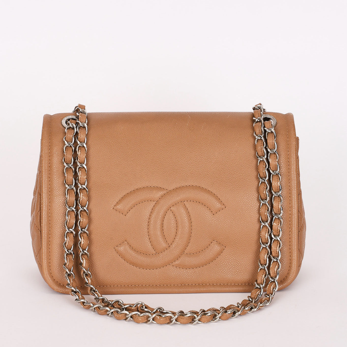 Chanel Timeless Flap Beige Caviar SHW