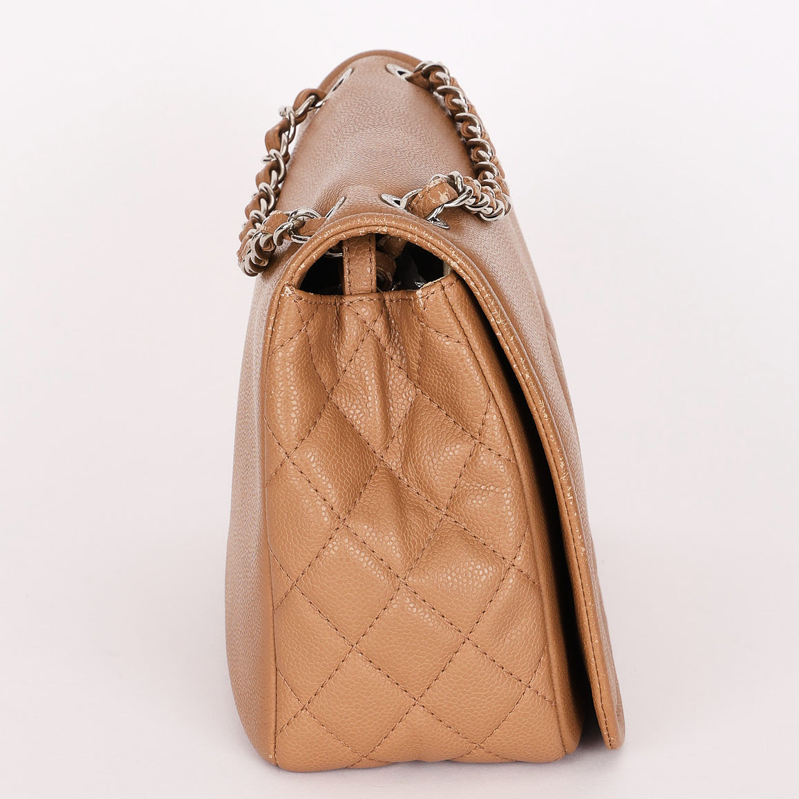 Chanel Timeless Flap Beige Caviar SHW