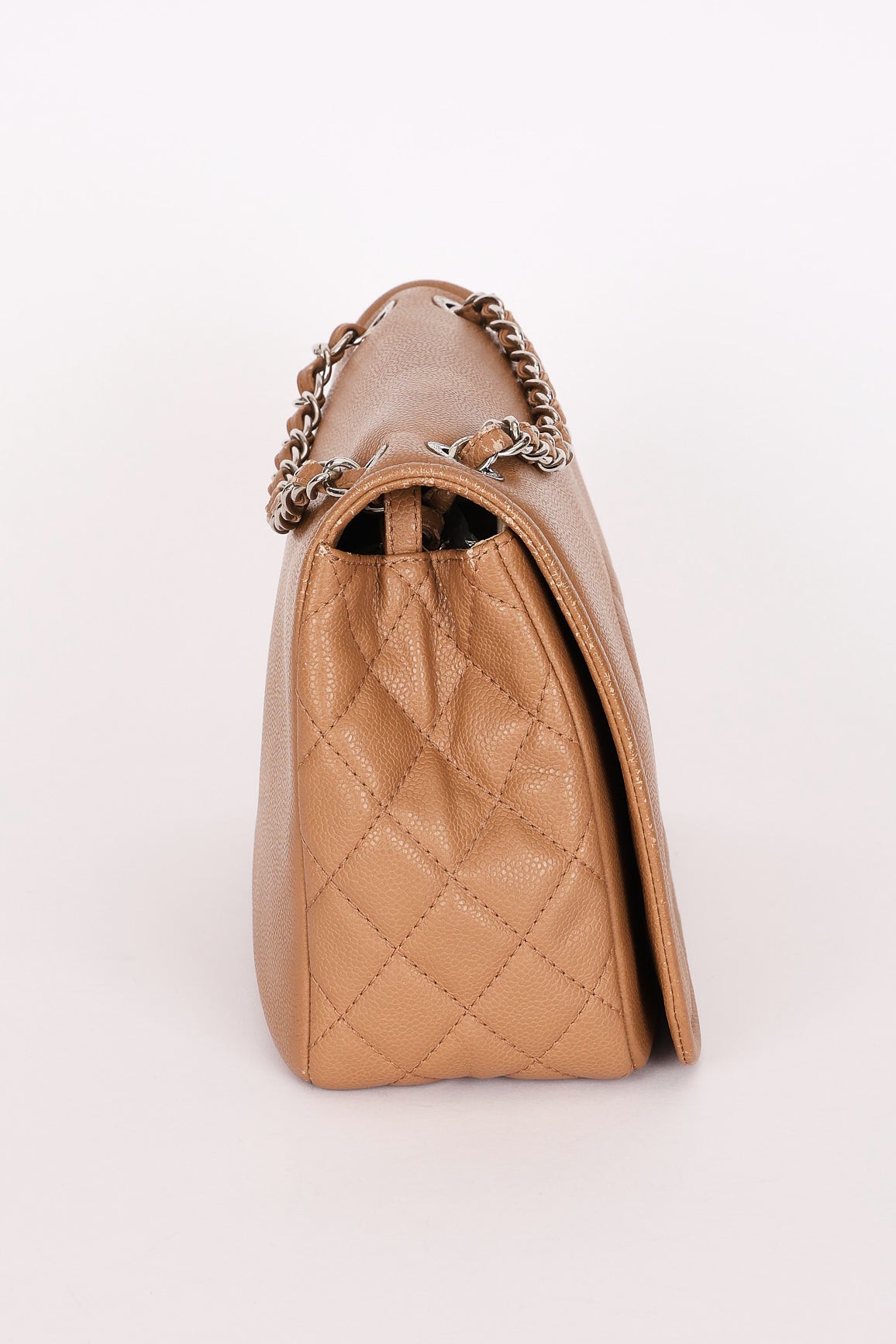 Chanel Timeless Flap Beige Caviar SHW