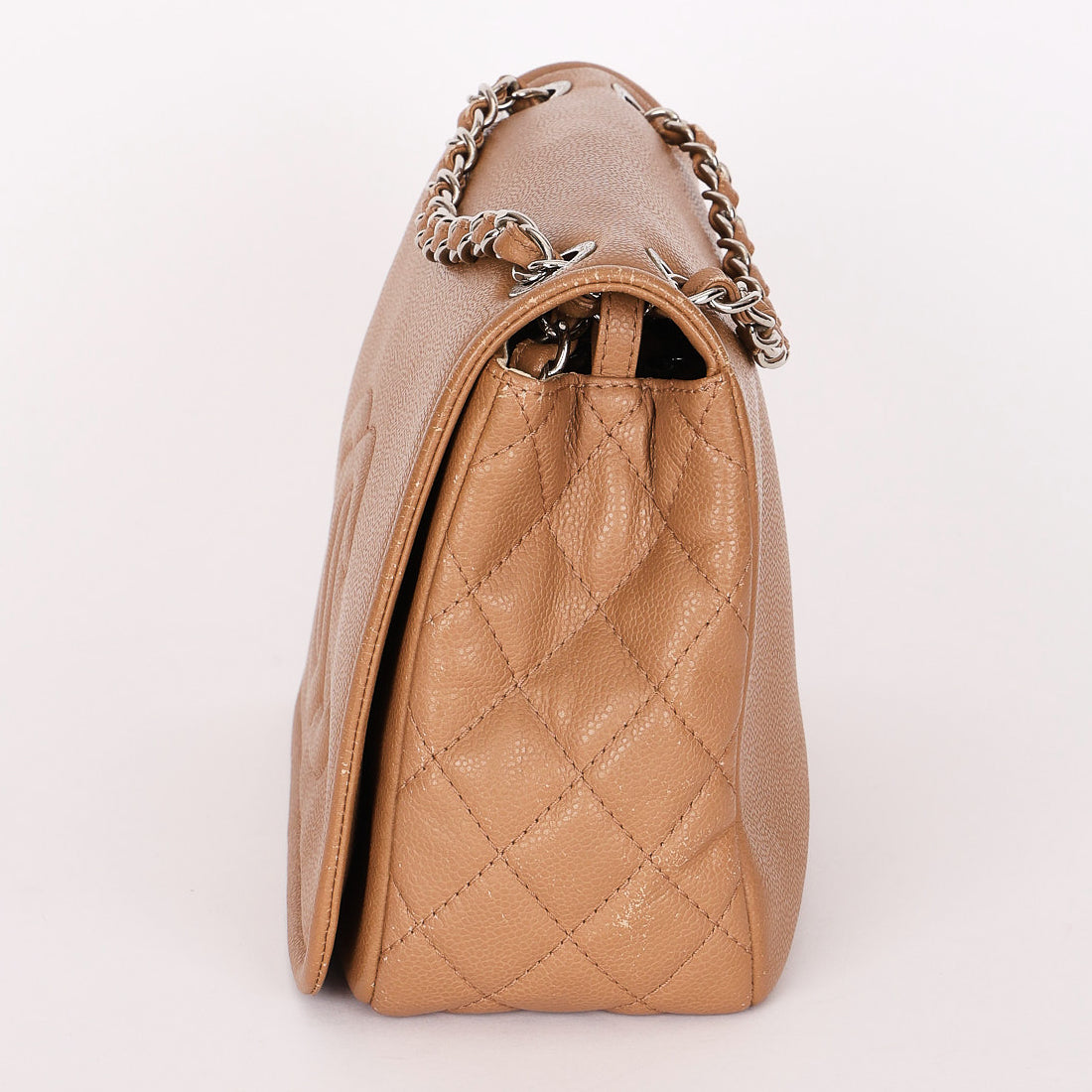 Chanel Timeless Flap Beige Caviar SHW