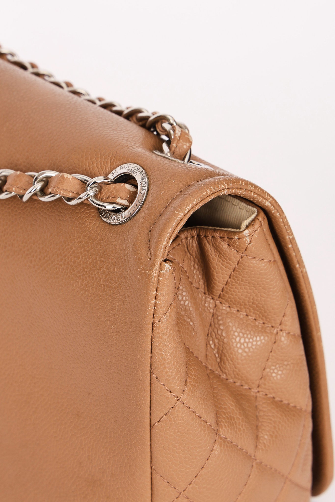 Chanel Timeless Flap Beige Caviar SHW