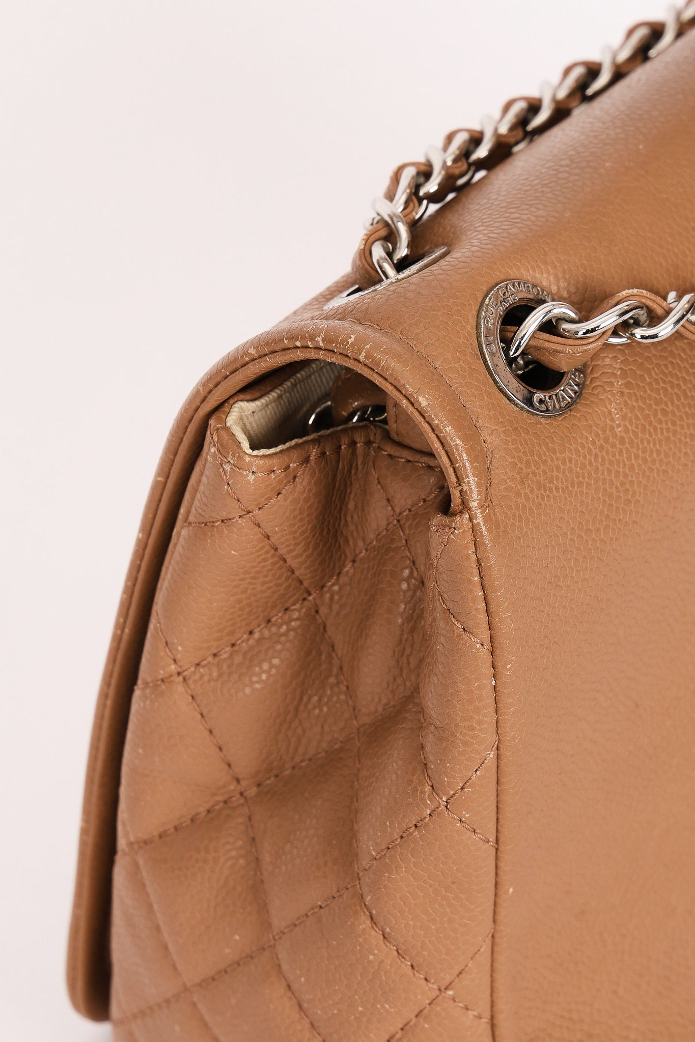 Chanel Timeless Flap Beige Caviar SHW